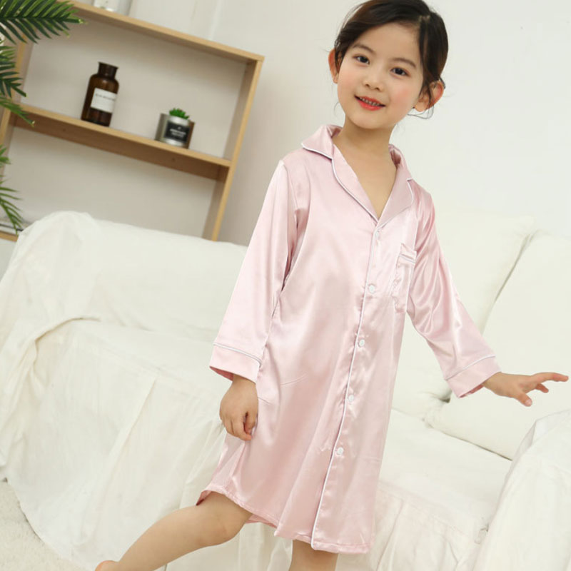 Silk shirt skirt mother girl pajamas Silk shirt skirt mother girl pajamas